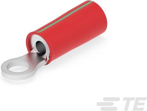 TE Connectivity Ringkabelschuh 327654, rot, teilisoliert, Loch-Ø: 3,02 mm, max. Querschnitt: 1,31 mm² - Bild 1