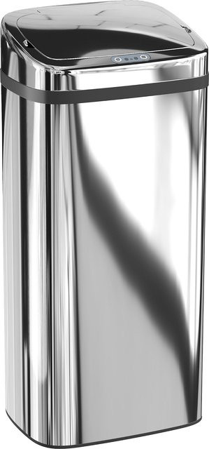 Aosom HOMCOM Sensor-Mülleimer aus Edelstahl mit automatischem Öffnen und Schließen, 40 l, Silber, B/T/H: 33 x 25 x 70 cm - Bild 1