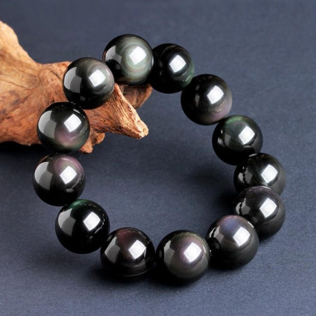 YIRAN Jewelry Armband, Schwarzer Obsidian, Perlen, Unisex - Bild 1
