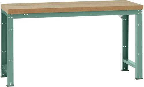 Manuflex Werkbank WP3029.0001 in Grau, Grün und Braun mit Stahl und Kunststoff, B/T/H: 175 x 1000 x 84 cm - Bild 1