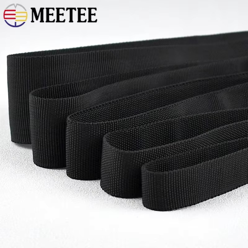 Meetee Röhrenförmiges Gurtband aus doppellagigem Polyester in Schwarz, 20–50 mm Breite, 5/10 Meter Länge für DIY-Taschen, Rucksäcke und Nähzubehör - Bild 6