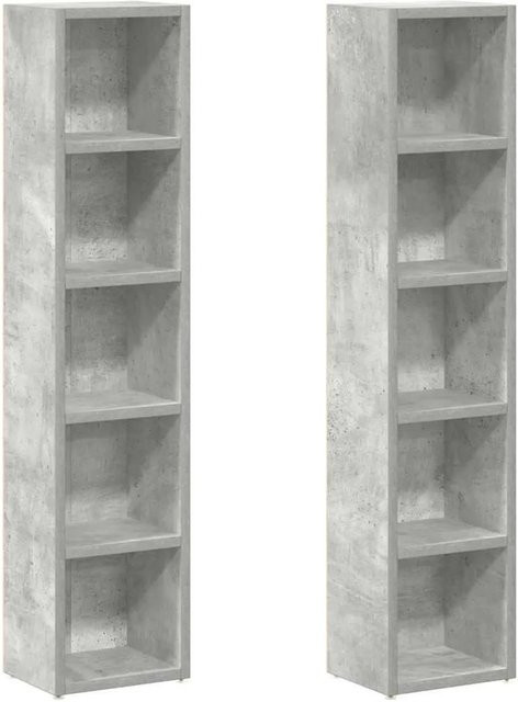 vidaXL CD-Regale 2er-Set Betongrau aus Holzwerkstoff B/T/H: 21 x 16 x 93,5 cm - Bild 1