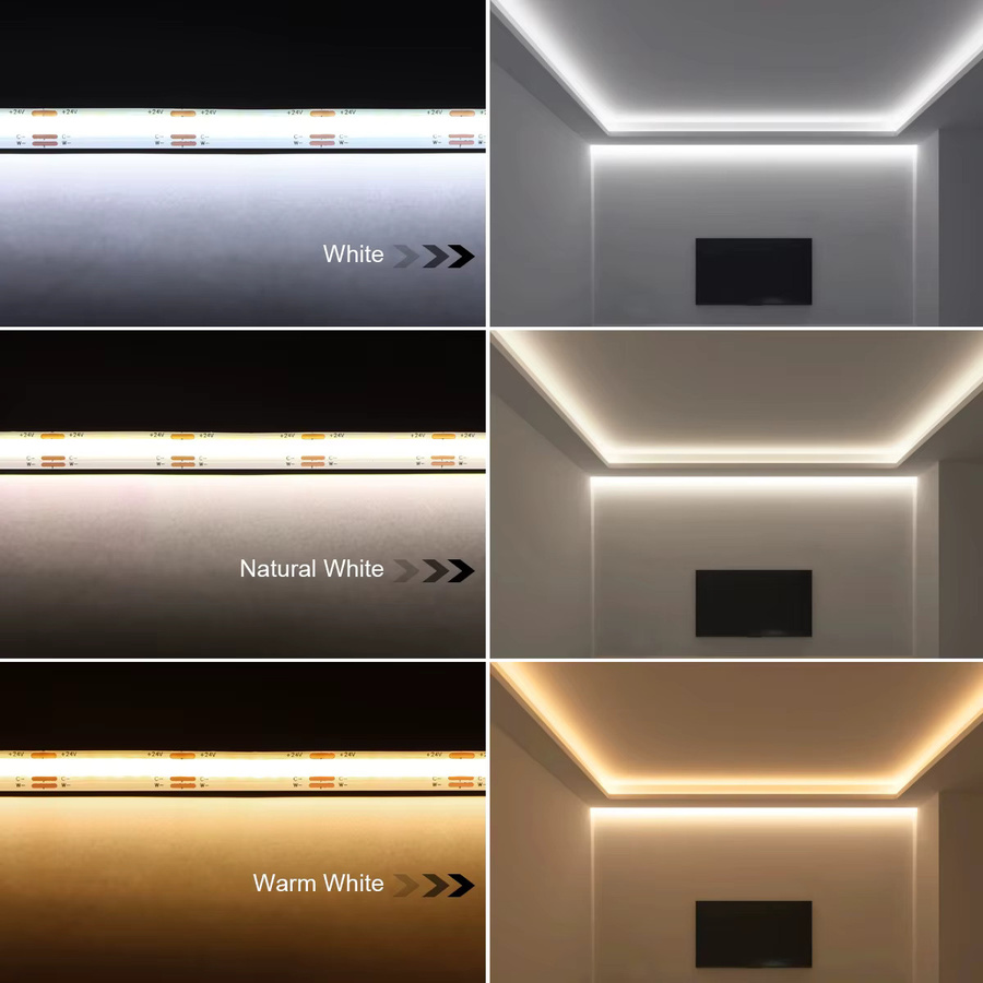 Rybakov Tuya Smart Home COB LED Streifen mit WiFi und Alexa Steuerung, CCT 2700K-6500K dimmbar, Farbe Weiß - Bild 4