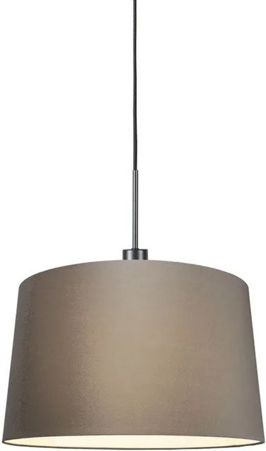 QAZQA Moderne Hängelampe Schwarz und Taupe mit E27 Schirm, Durchmesser: 45 cm - Bild 1
