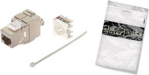 S-Conn RJ-45 Ethernet LAN Flachstecker aus Edelstahl in Silber, 500 MHz, 8 Stück - Bild 1