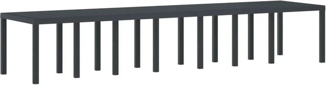 vidaXL Gartentisch aus Polyrattan in Anthrazit, ausziehbarer rechteckiger Gartentisch mit Metallgestell, B/T/H: 400 x 100 x 73 cm - Bild 1
