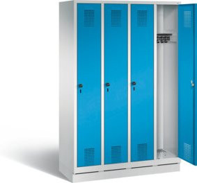 C+P Garderobenschrank Evolo aus Stahl mit Front in Lichtblau und Korpus in Lichtgrau, H x B x T: 180 x 119 x 50 cm - Bild 1