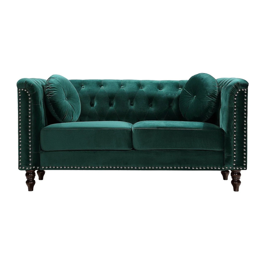 Vente-unique Sofa Turner in Smaragdgrün mit Samtbezug, Breite: 163 cm - Bild 2