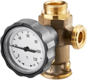 Oventrop Pumpenkugelhahn DN 25 aus Messing mit integriertem Sperrventil in Silber - Bild 1
