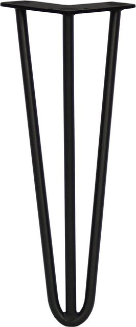 Monstershop Hairpin Tischbeine mit 3 Streben aus Stahl, 4 Stück, Schwarz Matt, Höhe: 35,5 cm - Bild 1