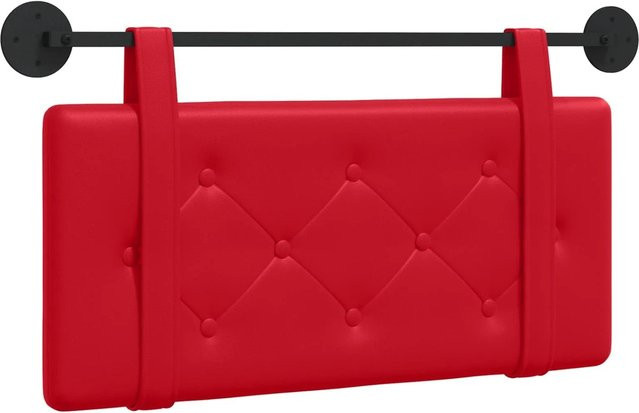 vidaXL Wandpolster gepolstertes Paneel aus Kunstleder in Rot, B/H: 90 x 55 cm - Bild 1
