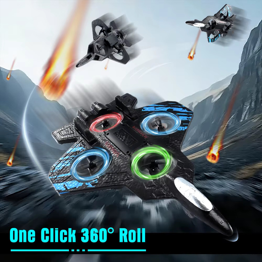 Fremego RC Flugzeug, Stunt Hubschrauber Drohne, mit LED, 360 Rotation - Bild 2