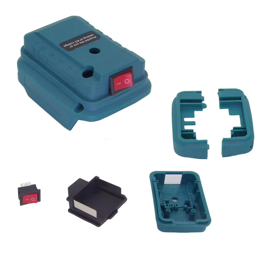 Batterie Adapter Stecker mit Wi Schalter Konverter Basis Lade Kopf Shell für BL1830 BL1840 BL1860 BL1815 Li-Ion Akkus in Blau - Bild 2