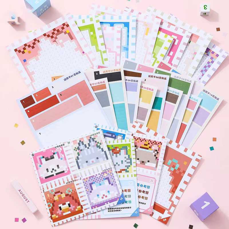 Cartoon Mini Bohnen Aufkleberbuch mit 23 Blatt in Multicolour für Scrapbooking und japanisches Briefpapier - Bild 1