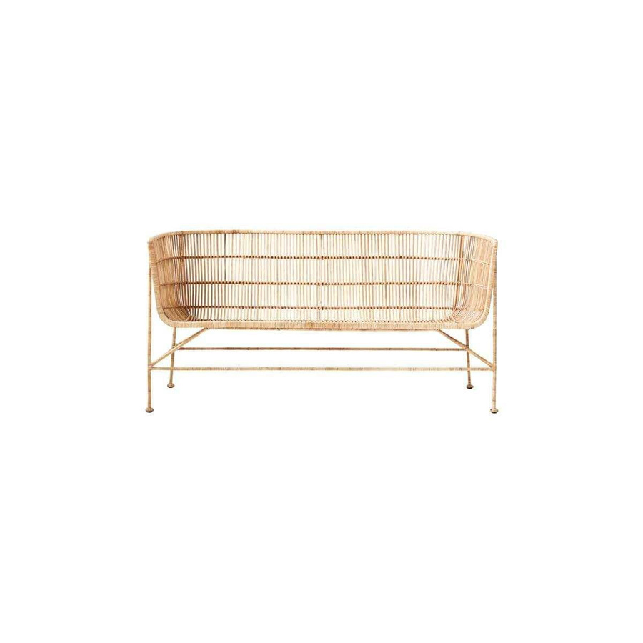 House Doctor Bank Cuun aus Rattan und Eisen in Natur, Breite: 140 cm - Bild 1