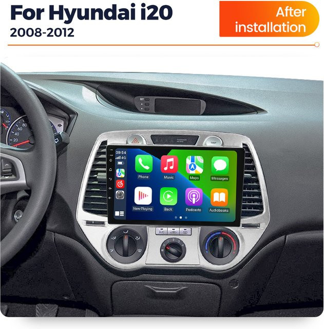 MEKEDE 2 DIN Wireless Carplay Autoradio für Hyundai i20 2008 - 2012 mit IPS Bildschirm, GPS und Bluetooth in Schwarz - Bild 1