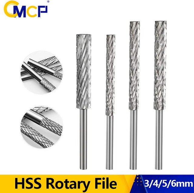 CMCP HSS Rotationsfräser Double Cut Gravur Bit für Dremel Zubehör, Durchmesser: 3 mm, 4 mm, 5 mm, 6 mm - Bild 1