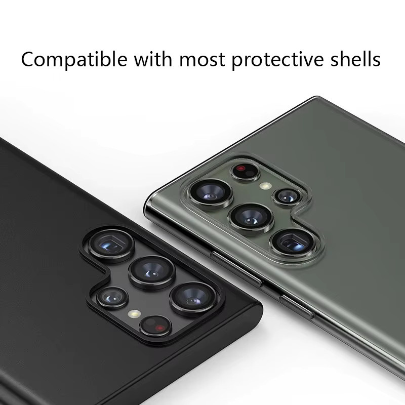 Kameraschutzglas Full Cover mit Metallschutzring für Samsung Galaxy S23 S24 Plus Ultra in Schwarz - Bild 2