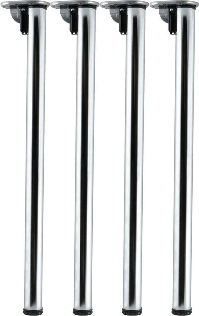 vasalat Set Camar Tischbeine klappbar und höhenverstellbar aus Stahl verchromt in Silber, 4 Stück, Höhe: 705-735 mm - Bild 1