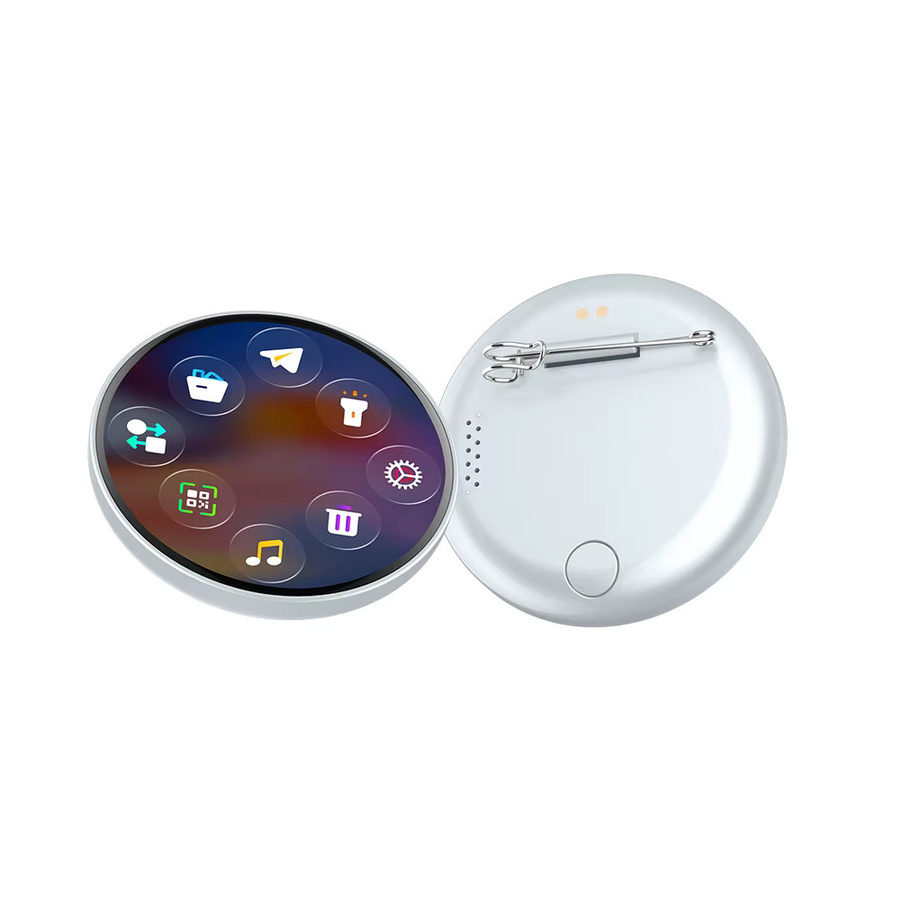 MRSVI Bluetooth Smart Cyber Badge mit 1,85 Zoll HD-Touchscreen für Bilder, GIFs, Text und Kurzvideos in Silber - Bild 7