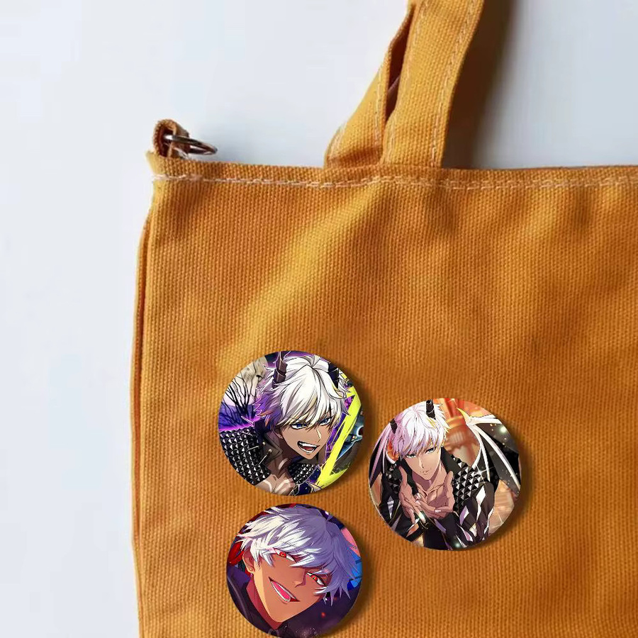 Mesuca Brosche, O-Obey Me Mammon, Cartoon-Stil, Emaille-Pin, Rund - Bild 5