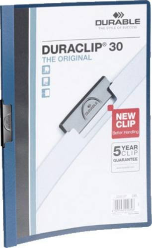 Durable Klemmmappe DURACLIP 30 DIN A4 Dunkelblau mit Spezialstahl-Clip und Folienabdeckung - Bild 1