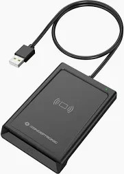 Conceptronic Smart-ID-Kartenleser mit dualer Schnittstelle USB-A und NFC in Schwarz - Bild 1
