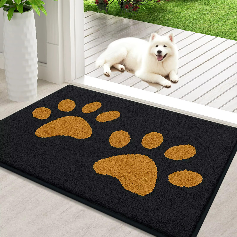 Vikama Pfotenabdruck-Teppich mit Tier-Motiv, rutschfest und UV-beständig, für Innen- und Außenbereich, B/T: 60 x 40 cm - Bild 1