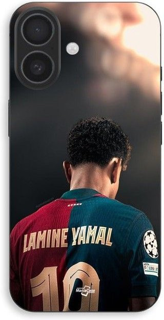 MANIACASE Silikon Handyhülle für iPhone 16 Plus FC Barcelona Schwarz Multicolour - Bild 1