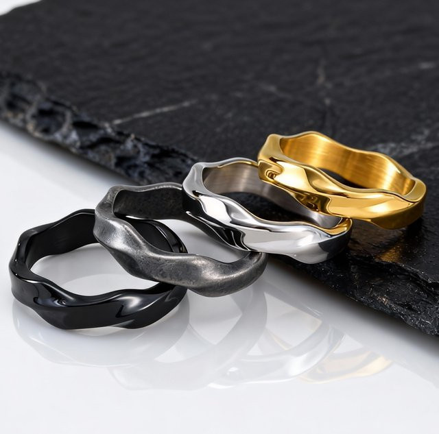 mprainbow Mobius-Ringe, Edelstahl, Vintage, Herren - Bild 1