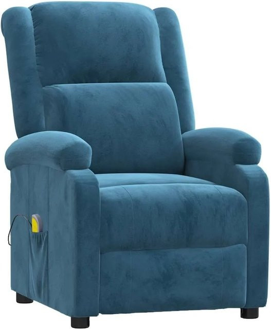 vidaXL Massagesessel in Blau mit Samtbezug und Armlehnen - Bild 1