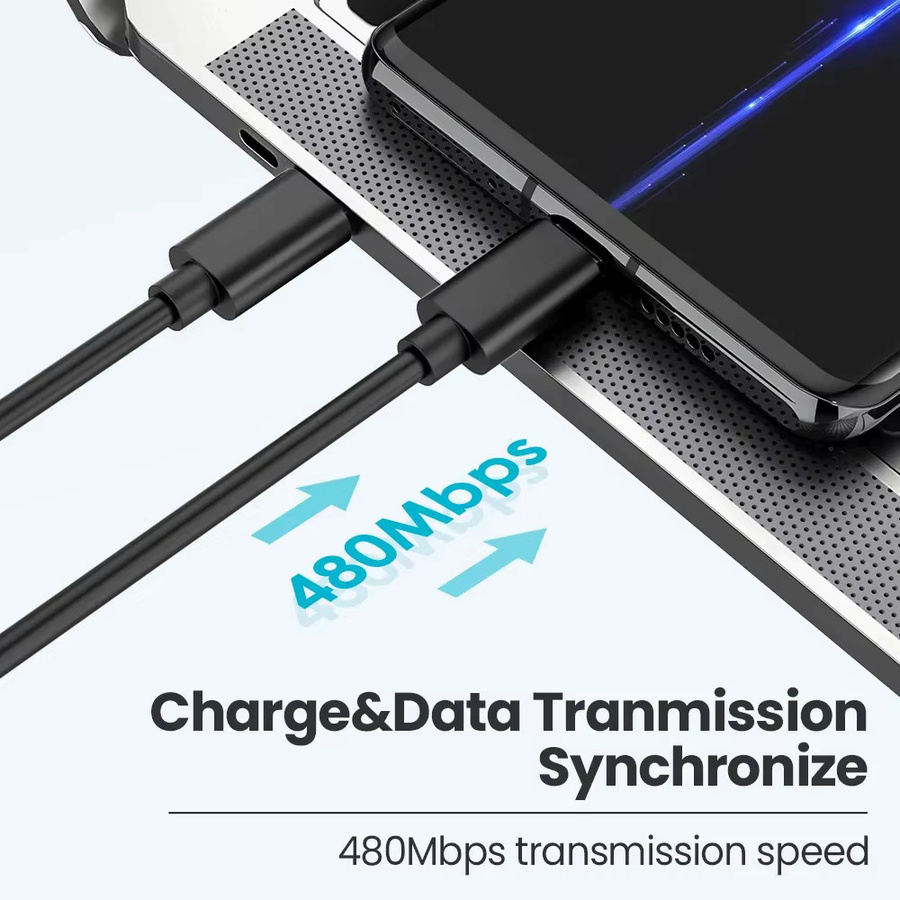 NNBILI USB-C auf Micro-USB Ladekabel in Schwarz für Samsung, Redmi, LG, Moto, Xbox One, PS4-Controller und Fire Tablets - Bild 3