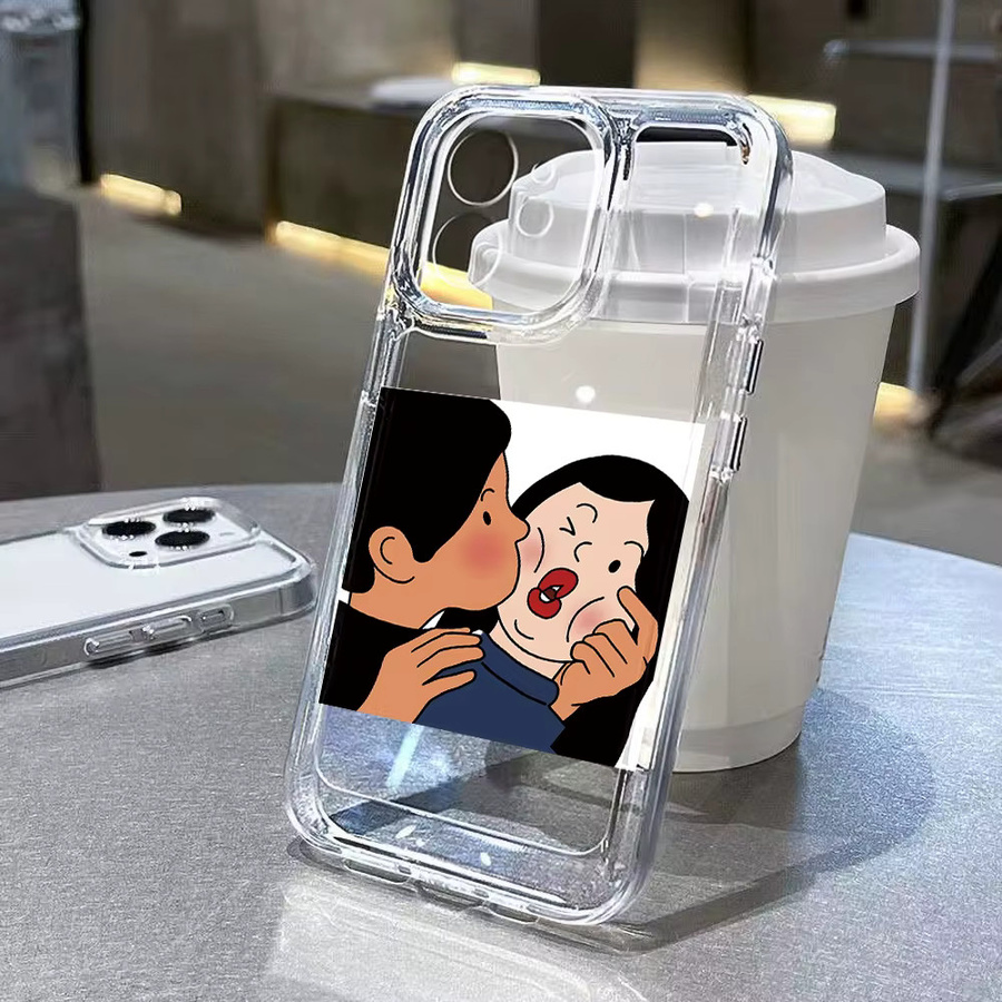 Ojeleye Liebe Paar Handyhülle für iPhone 17 Pro, 16, 15, 14, 13, 12, 11 und Pro Max, Soft Case Cover in Schwarz und Transparent - Bild 3