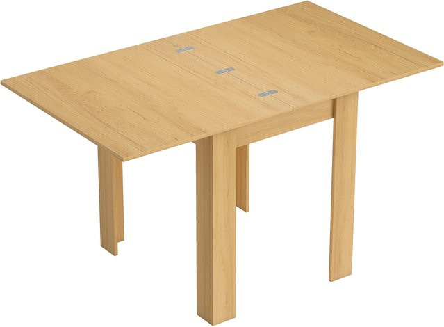 HOMCOM Esstisch ausziehbar in Holzoptik Natur, moderner rechteckiger Küchentisch für 4–6 Personen, B/T/H: 70 x 80 x 70 cm bis 140 x 80 x 70 cm - Bild 1