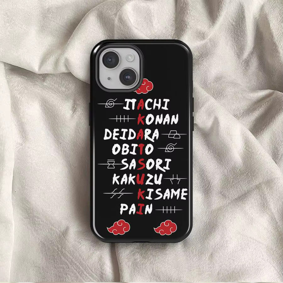 Schutzhülle mit Naruto Akatsuki Wolken Design für Apple iPhone in Schwarz - Bild 6