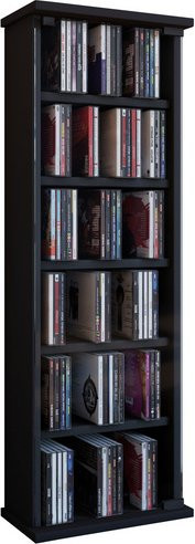VCM CD Regal Vetro in Schwarz mit ESG-Sicherheitsglastüren, B/H/T: 31 x 91,5 x 18 cm - Bild 1