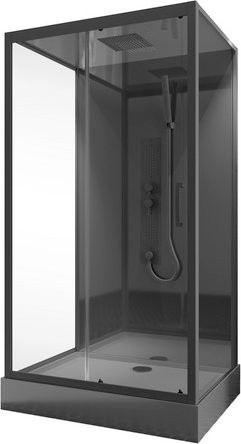 Schulte ExpressPlus Komplettdusche Bali mit Schiebetür in Mattschwarz, B/T/H: 115 x 215 x 85 cm - Bild 2