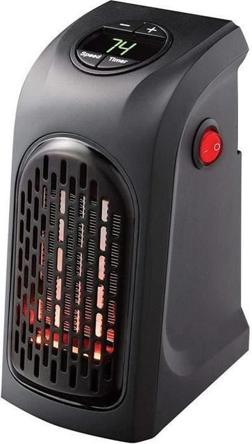 ROKOO Heizlüfter BD11374 in Schwarz mit 400W, 12h Timer und digitalem LCD-Display - Bild 1