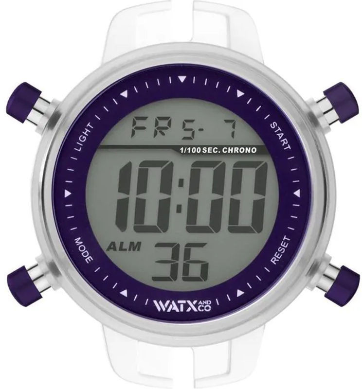 Watxandco Damen Digitaluhr Rwa1124 in Lila mit Quarzwerk und rundem Kunststoffgehäuse - Bild 1