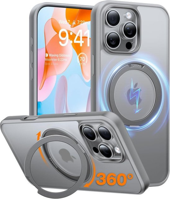 Torras Ostand Pro Series Handyhülle für iPhone 16 Pro in Titanium Grey - Bild 1