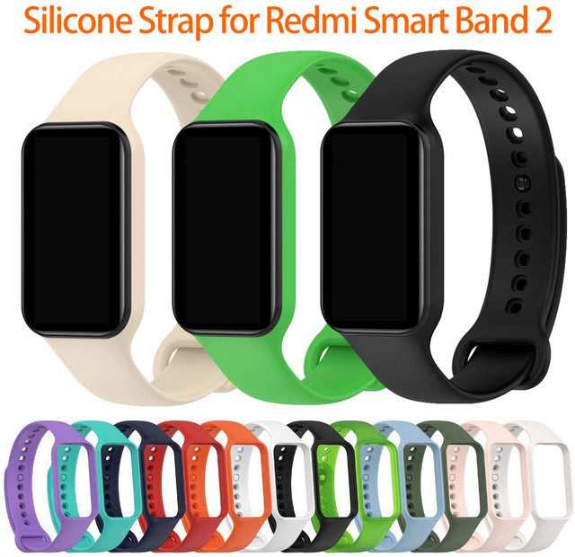 Huami Uhrenarmband Silikon, Schwarz, Huami Amazfit Band7, Redmi Smart Band2 - Bild 1