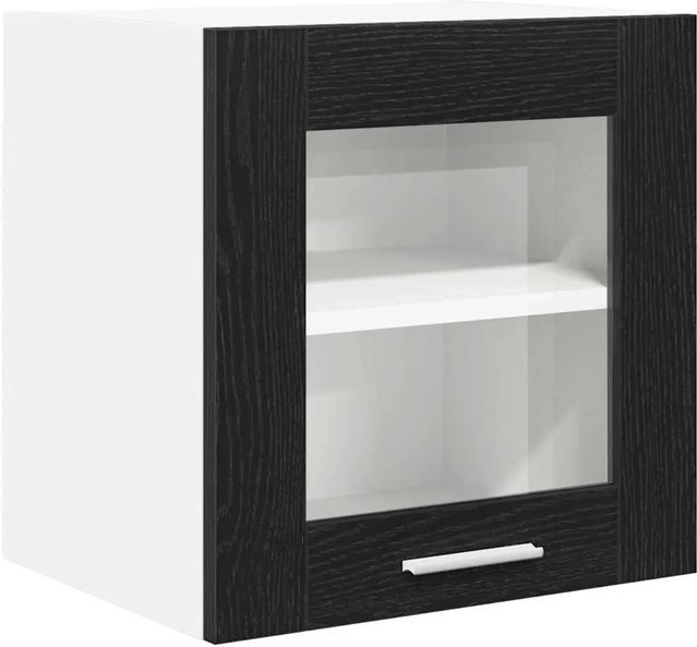 vidaXL Hängeschrank Riga mit Tür in Schwarz und Eichen-Optik, B/T/H: 40 x 31 x 40 cm - Bild 1
