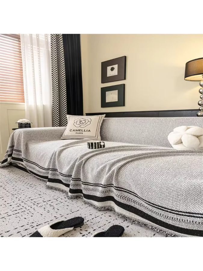Jingyan Xijie Sofa-Abdeckung aus Baumwolle in Creme für alle Jahreszeiten - Bild 3
