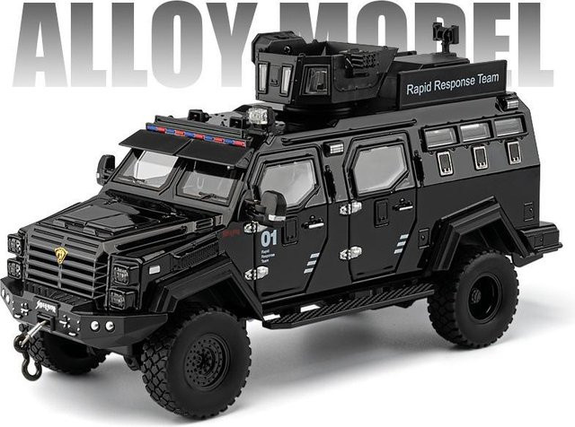 Linyi toy car Polizei Explosionsgeschütztes Auto Modell, 1:32, mit Licht und Sound, ab 18 Jahren - Bild 1