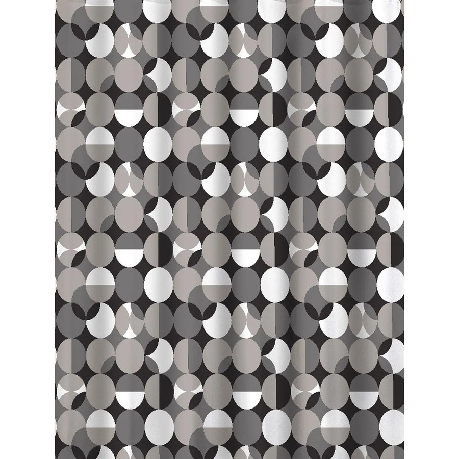 Euroshowers Duschvorhang aus Polyester in Grau mit 12 Ringen und Metallösen, wasserabweisend und antibakteriell, B: 180 cm, H: 200 cm - Bild 2