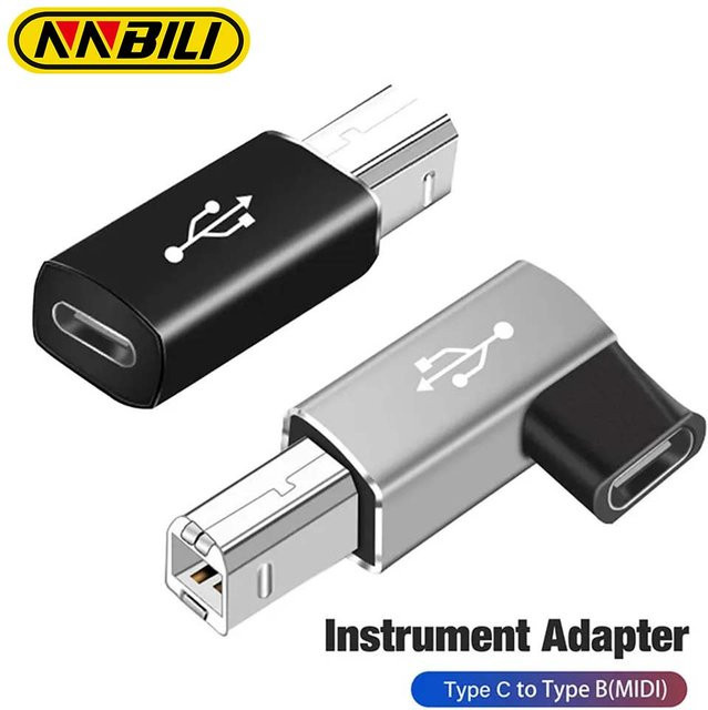 Nnbili USB Typ C auf USB B Adapter, schwarz, Konverter für Scanner, Drucker, MIDI-Controller und Tastaturen - Bild 1
