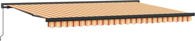vidaXL Markise einziehbar Gelb und Weiß gestreift aus Aluminium und Polyester B/T: 500 x 300 cm - Bild 1