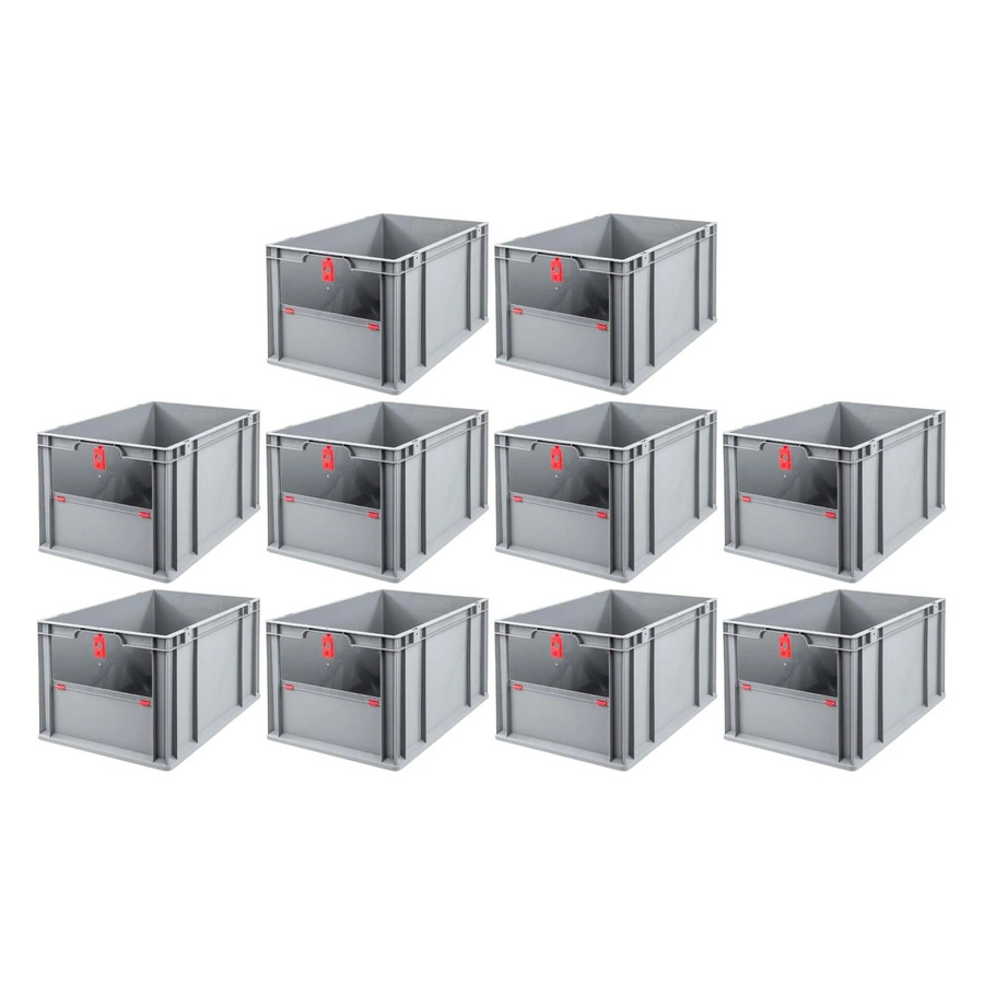PROREGAL SparSet 10x Eurobox NextGen Insight Cover Rot mit verstärkten Wänden, H x B x T: 32 x 40 x 60 cm, 65 Liter - Bild 2