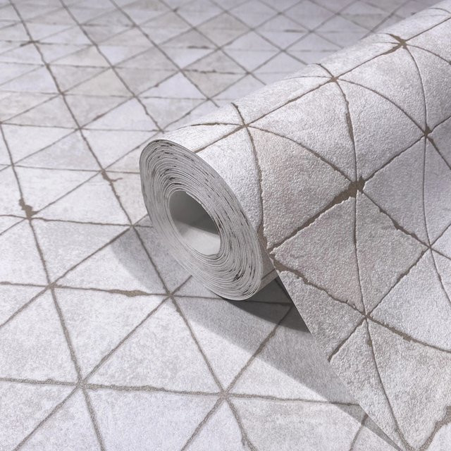 Marburg Vliestapete Grafisch Geometrisch in Weiß-Kupfer mit abstraktem Design und FSC-Zertifizierung - Bild 1