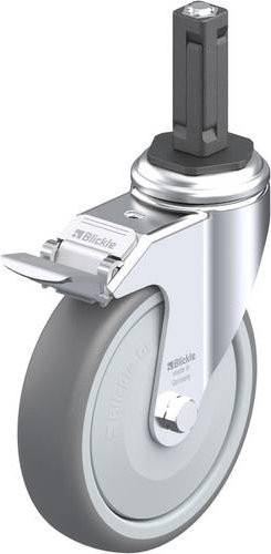 Blickle Lenkrolle LKRA-TPA 126KF-11-FI-EV12 mit Feststeller, Farbe: Grau/Silber, Rad-Durchmesser: 125 mm, Tragfähigkeit: 120 kg - Bild 1